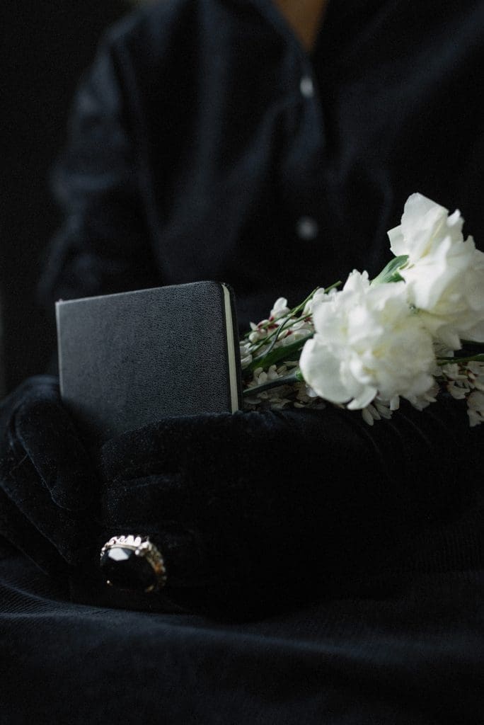 white rose hands